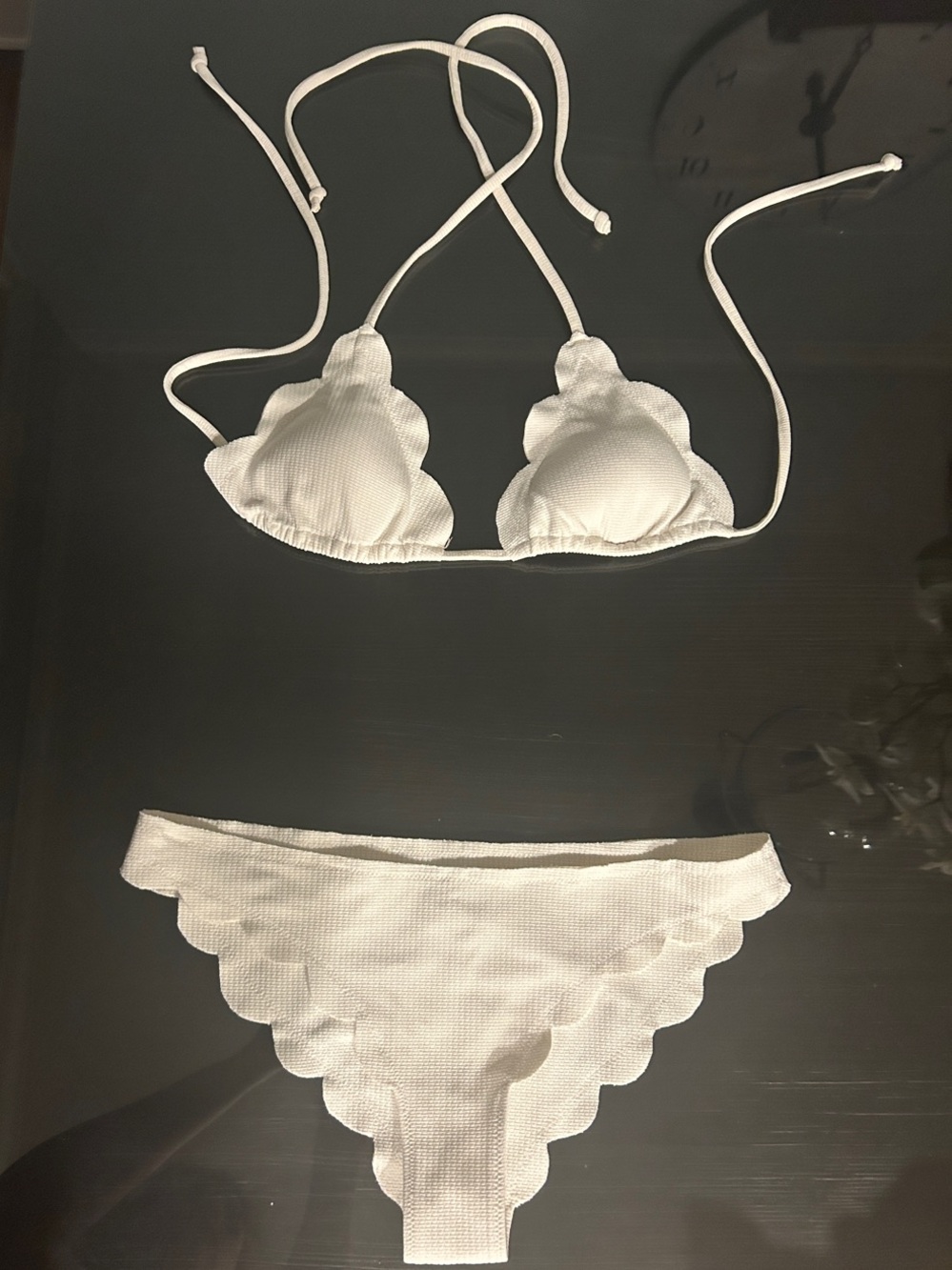 Marysia Swim White Scalloped Triangle Bikini Set
